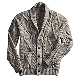 Strickjacke für Herren mit Knöpfen, Twist Knit Winter Warm Sweatshirt Sweater...