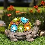 GIGALUMI Solar Schildkröte Geschenke für Frauen, Solar Garten Statue mit...