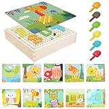 SunAurora Mosaik Steckspiel für Kinder, Farbe Matching Mosaik-Steckplatte,...