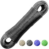 Wäscheleine 20m Seil Stahlkern Wäsche Ultra-Robust Tragbar für Drinnen und...