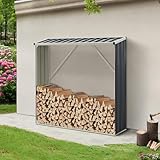 casa.pro Holzregal Kalmar Kaminholzregal Brennholzregal außen 155 x 45 x 157 cm...