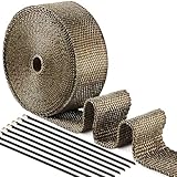 ilauke Hitzeschutzband Auspuffband, 15M*5CM Hitzeschutzband Auspuff Gelb mit 15...