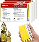 HONYAO Rettungsdecke 3 Stück, Erste Hilfe Decke Gold Silber, 210×160cm,...