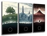 Wandbild - Der Herr der Ringe, 97 x 62 cm, Holzdruck - XXL Format - Kunstdruck,...