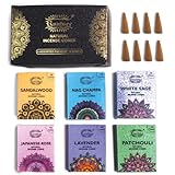 Raajsee Natürliche Räucherkegel, 6 Stück, gemischte Düfte, Geschenkpackung,...