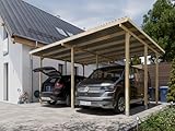 Woodtex Holz Doppel Carport | 595 x 495 cm | 290 cm hoch | Fichte Kiefer Carport...