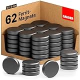 GAUDER Magnete für Magnettafel | 62x Starke Magnete für Whiteboard, Pinnwand & Kühlschrank | Magnete schwarz