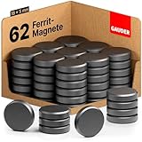 GAUDER Magnete für Magnettafel | 62x Starke Magnete für Whiteboard, Pinnwand & Kühlschrank | Magnete schwarz