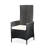 Melko Relaxsessel Polyrattan Gartensessel, ca. 62 x 57 x 111 cm, verstellbar,...