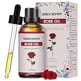 Migcaput Rosenöl 100ml,100% Reine Natürliche Ätherische Öle Rose Oil für...