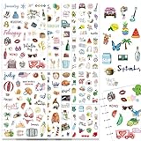 AIBAOBAO Sticker Jahreszeiten 10 Pcs Sticker Set 318 Motive Sticker Frühling...