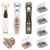 Hefter Hefter Clip Reusable Creative Stapler Mini Push Hefter Set mit 250 Stück...