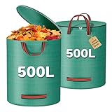 Gartenabfallsack,Laubsack Gartensack mit Deckel und 4 Griffen,Stabil...