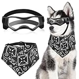 Hundebrille für Kleine Hunde, Wasserdicht Hundeschutzbrille mit Hundehalstuch,...