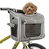 BABEYER Hundefahrradkorb, erweiterbarer, weicher Fahrradtransportrucksack mit 4...