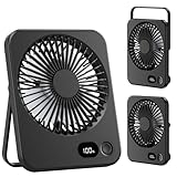 LuJasi Klein Tischventilator USB Leise Ventilator Akku 3600mAh 5...