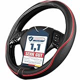 Upgrade4cars Lenkradbezug Rot Schwarz in Leder-Optik | Lenkradhülle Universal...