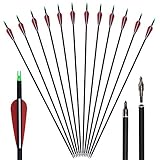 Huntingdoor 12er Pack 30 Zoll Carbonpfeile Jagdpfeile mit Vanes und drehbare...