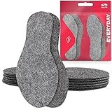 SULPO 4 Paare Filz Einlegesohlen Herren und Damen - Winter Schuhsohlen -...