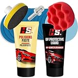 HS® Scheinwerfer Aufbereitungs Set - Auto Scheinwerfer Polierset für matte &...