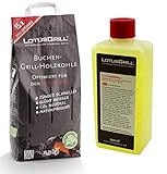 LotusGrill Buchenholzkohle 2,5 kg Sack inkl. LotusGrill Brennpaste 500 ml,...