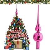 Hukermoon Weihnachtsbaumspitze Glas Matt, 26 cm Christbaumspitze, Weihnachtsbaum...