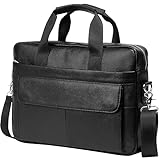 BTDAO Aktentasche aus Leder, 15 Zoll Laptoptasche, Messenger-Schultertasche...