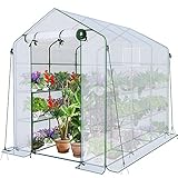 VOUNOT® Gewächshaus Foliengewächshaus, begehbares Gartenhäuschen mit 12...