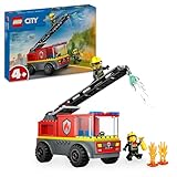 LEGO City Feuerwehrleiterfahrzeug - Feuerwehrauto Spielzeug mit 2 Feuerwehrmann...