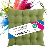 wometo Sitzkissen Stuhl 40x40 Oeko-TEX - grün Sitzpolster Stuhlkissen mit...