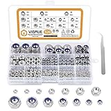 VIGRUE 520 Stück DIN985 und DIN934 Sechskantmuttern Sicherungsmuttern Standard...