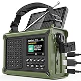 Kurbelradio, DAB/DAB+/UKW Notfallradio, mit 12000mAh Akku & 8500mm² Solarpanel...