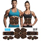 AILEDA EMS Elektrische Muskelstimulation,EMS Bauchmuskeltrainer, 8 Modi & 19...