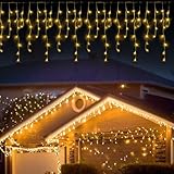 YJY LIGHT Eisregen Lichterkette LED Warmweiß 2500K, 5 m Lichtvorhang 200 LEDs,...
