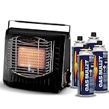 Gas Bullet ® Keramik Gasheizung 2 kW - Effizienter Gasstrahler für Camping,...