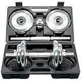 MAXXIVA Kurzhantel-Set Chrome 2x10 kg 8 Gewichtsscheiben Sternverschluss...