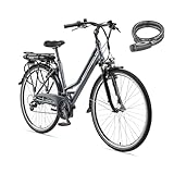 TELEFUNKEN E-Bike Damen Elektrofahrrad Alu 28 Zoll mit 21-Gang Shimano...