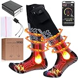 ZONSUSE Beheizte Socken Wiederaufladbar 5000 mAh Akku, App-Fernbedienung, Winter...