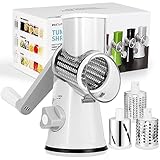 Diealles Shine Käsereibe mit Kurbel, Reibe für Gemüse mit 3 Edelstahl...