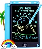 LCD Schreibtafel für Kinder,Zaubertafel 8,5 Zoll, Bunter Bildschirm, Löschbarem Handschrift Block, Pädagogisches Spielzeug ab 2 3 4 Jahre Mädchen Jungen Geschenk Blau