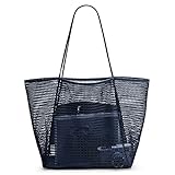 KALIDI Mesh Strandtasche Badetasche Damen, Beach Tote Bag, Groß Shopper Strand...