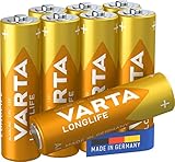 VARTA Batterien AA, 8 Stück, Longlife, Alkaline, 1,5V, ideal für...