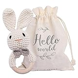 Youuys Babyrassel Gehäkelte Holz Häkeln Tiere Greifling Baby Holz Rassel Baby...