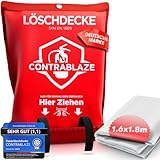 Contrablaze - Feuerlöschdecke 1,6x1,8m – Löschdecke für Küche & Haushalt...