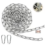 Mbsomnus Gliederkette Meterware mit Karabiner 3M Φ3 mm Metall Ketten Stahlkette...