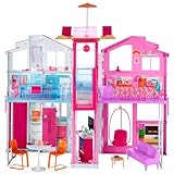 Barbie Haus Traumvilla, Stadthaus mit 3-Etagen und 5 Zimmern, inkl Zubehör wie...