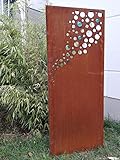 Zen Man Edelrost Garten Sichtschutz aus Metall GlasKugel Rost Gartenzaun...