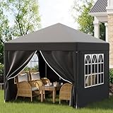 Pavillon 3x3 Wasserdicht Stabil,Faltpavillon Höhe Verstellbar,Pavillion UV...