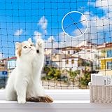 Lewondr Katzennetz für Balkon, 6x3m Katzennetz Drahtverstärkt,...