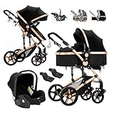 Reenborn Kinderwagen 3 in 1, Buggy mit Zwei Umkehrbaren Schiebemodi, Kinderwagen...